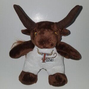 Souvies Texas Longhorn Plush Brown Steer 8.5" Stuffed Animal Toy 2017 Souvenir